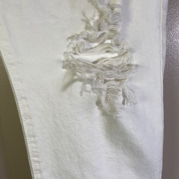 Levis 501 Distressed White High-Rise Jeans Size W30 L30 Vintage Inspired - Picture 4 of 16